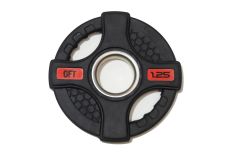 Диск олимпийский обрезиненный Original Fit.Tools с двумя хватами 1,25 кг FT-2HGP-1,25 черный