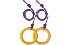 Кольца гимнастические с шнуром Sportex желтый Кольца гимнастические с шнуром Sportex желтый