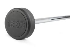 Штанга неразборная обрезиненная 15 кг. Прямой гриф. VictoryFit VF-DX4150